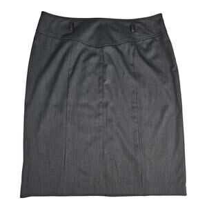 Style & Co. Women's 16 Black Gray Pinstripe Skirt Career Preppy 90's Knee Length